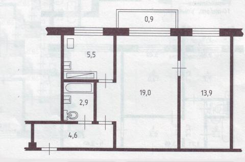 Хрущевская планировка квартиры 2 комнатная