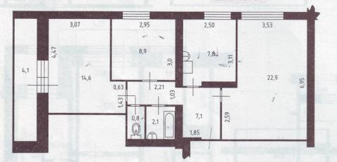 Ленинградская планировка квартиры 3 комнатная