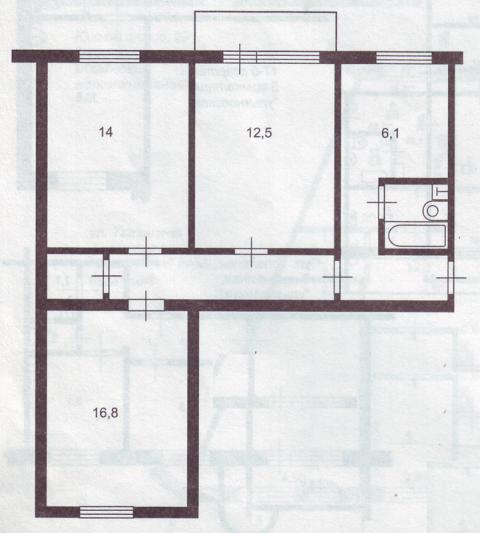 Хрущевская планировка квартиры 3 комнатная