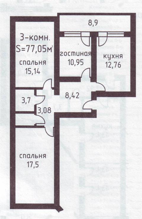 Планировка квартиры 8 квартал 3 комнатная 5 этажный дом
