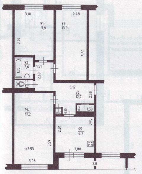 Ульяновская планировка квартиры 3 комнатная в 5 этажном доме